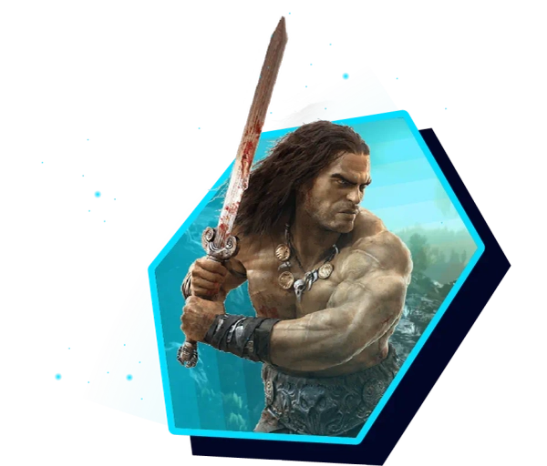 Barbarian from Conan holding a sword