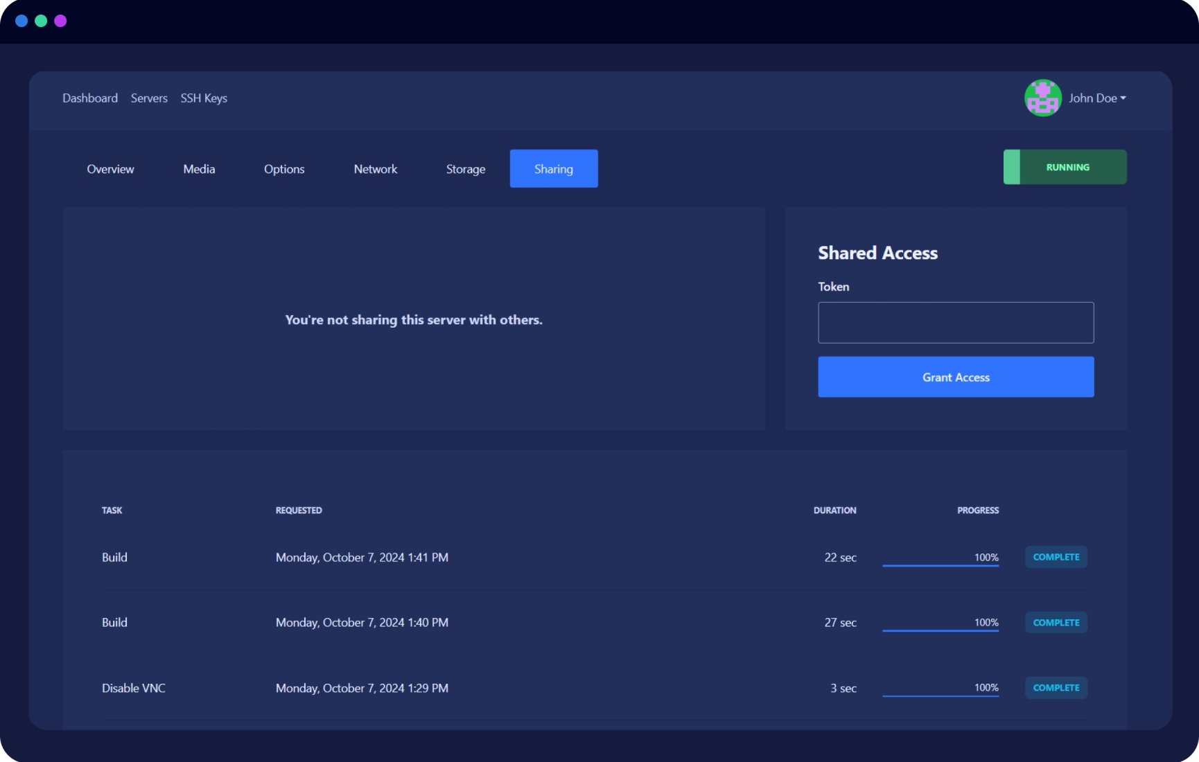 Control Panel Overview