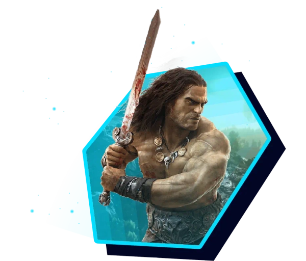 Barbarian from Conan holding a sword