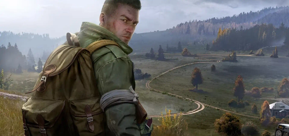 A DayZ character glancing backwards