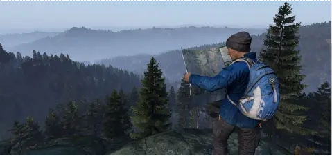 DayZ Character checking a map