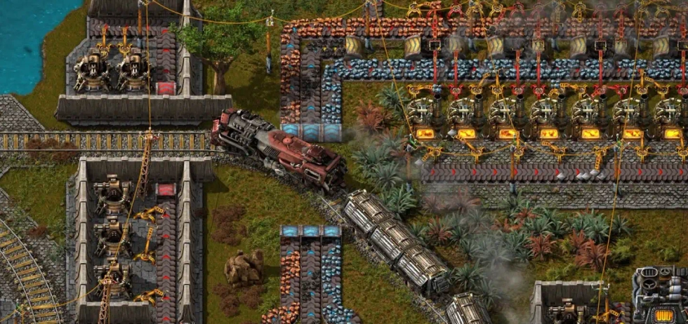 Train featured in Factorio gameplay