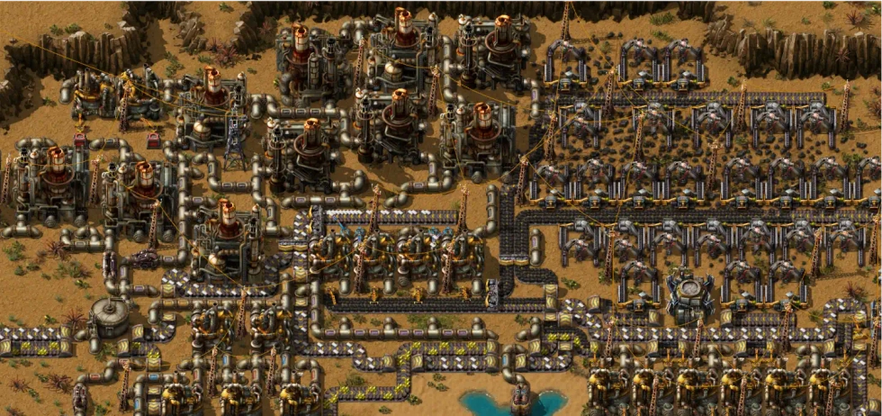 A massive Factorio factory