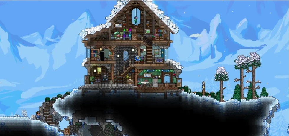 Snow covered Terraria building