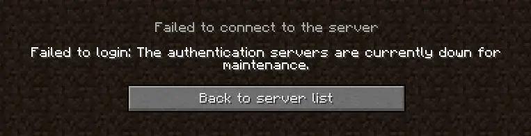 Minecraft Authentication Servers Down Error