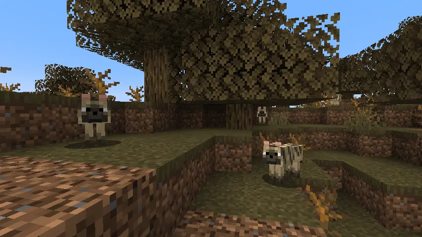 Minecraft 1.21 Wooded Badlands Striped Wolves Screenshot