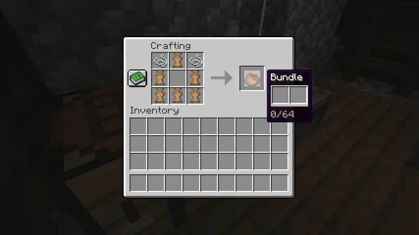 Minecraft 1.21 Bundle Recipe Screenshot