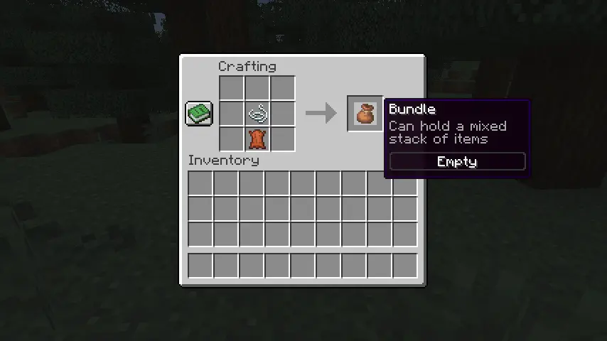 Minecraft Bundle Recipe Screenshot