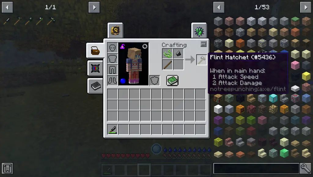 RLCraft Flint Hatchet Recipe Screenshot