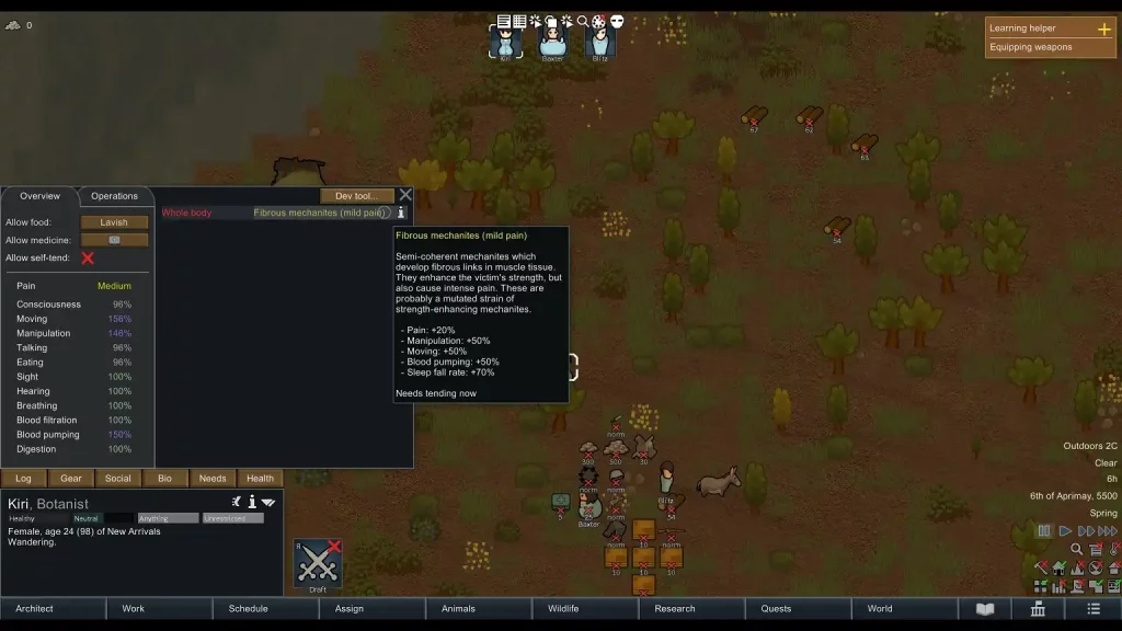 RimWorld Fibrous Mechanites