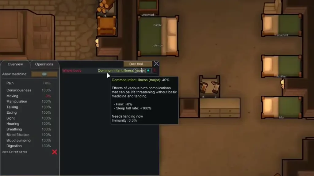 RimWorld Infant Illness