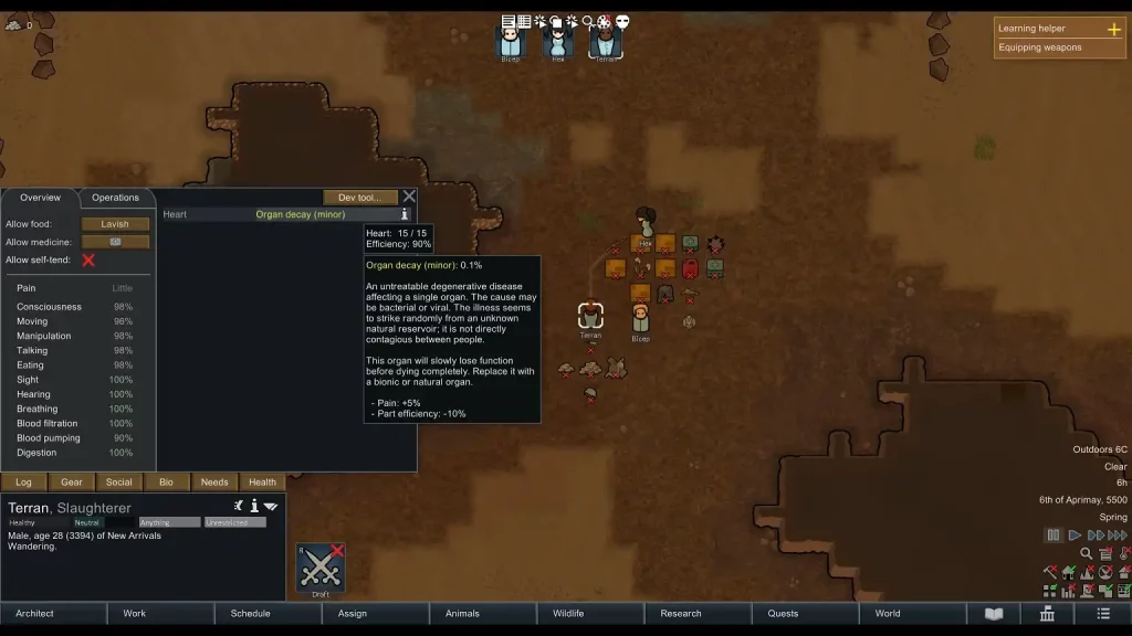 RimWorld Organ Decay