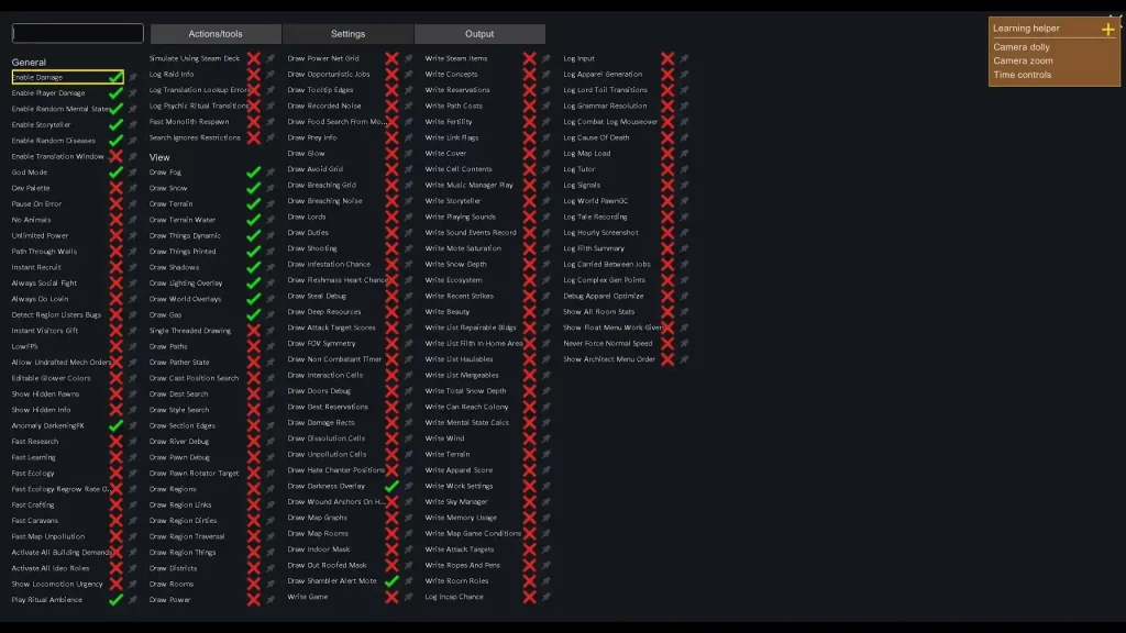 RimWorld Settings