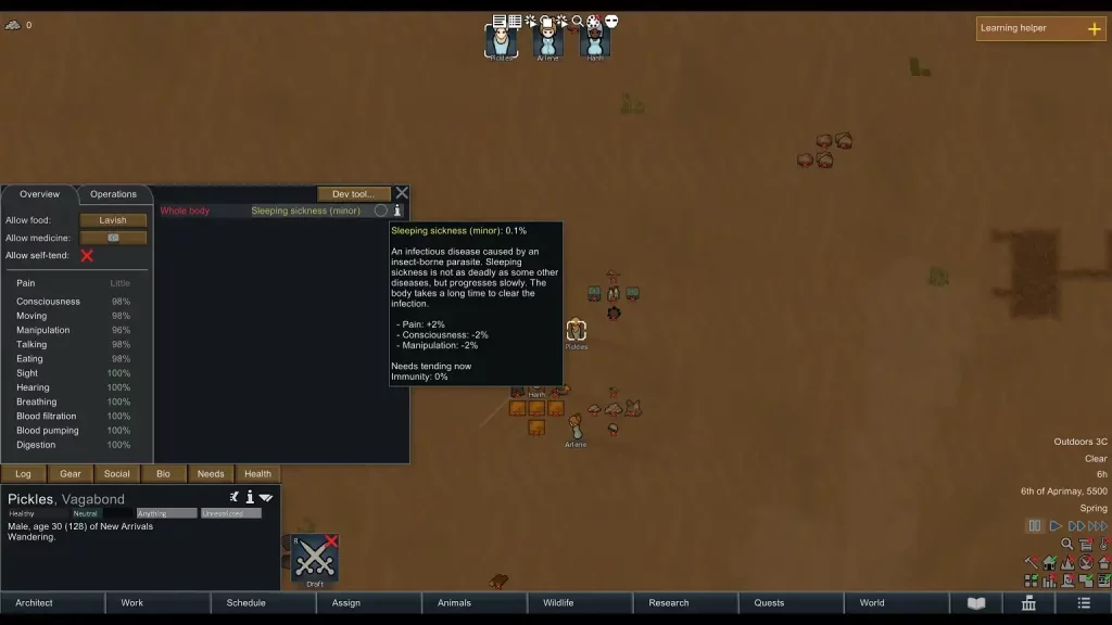 RimWorld Sleeping Sickness