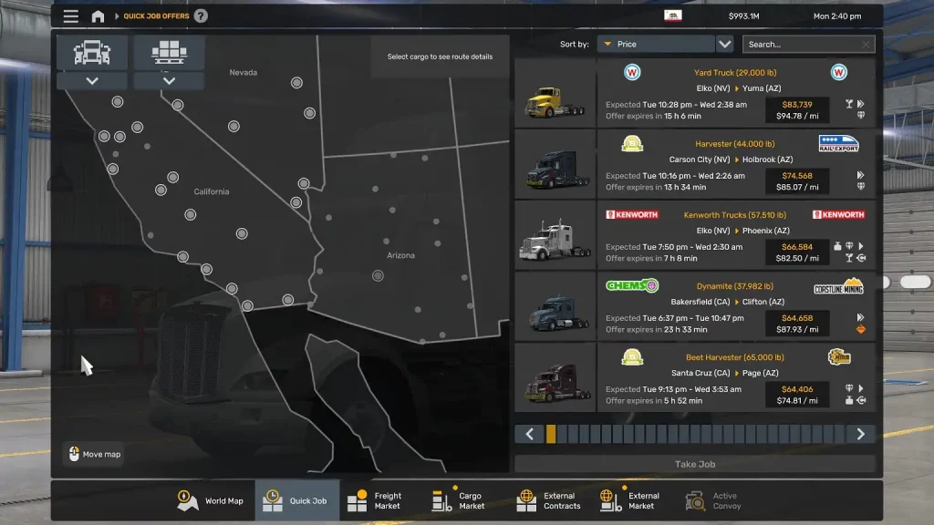 American Truck Simulator Quick Jobs