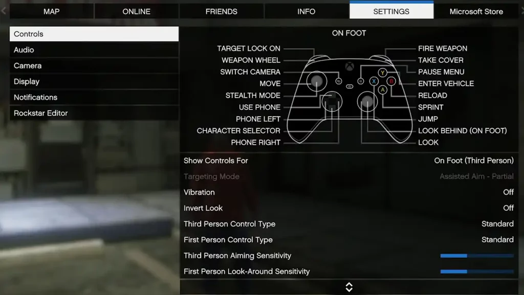 GTA V Xbox Controls