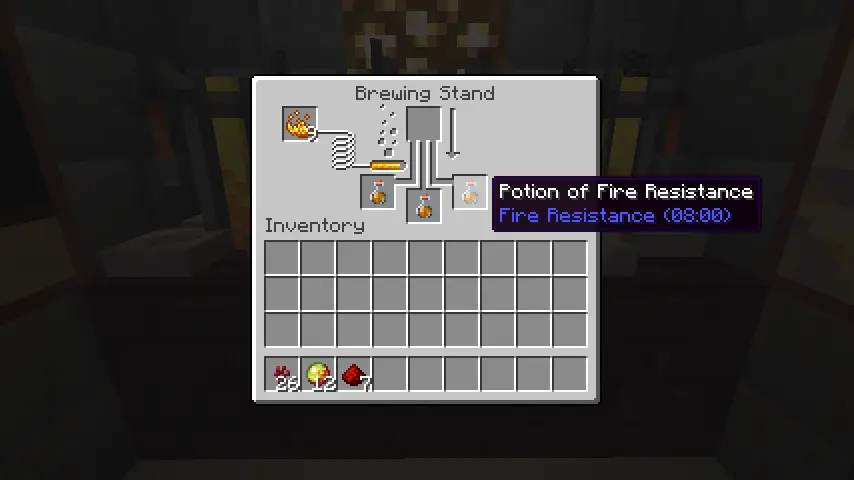 Minecraft Potion of Fire Resistance Brewing Screenshot