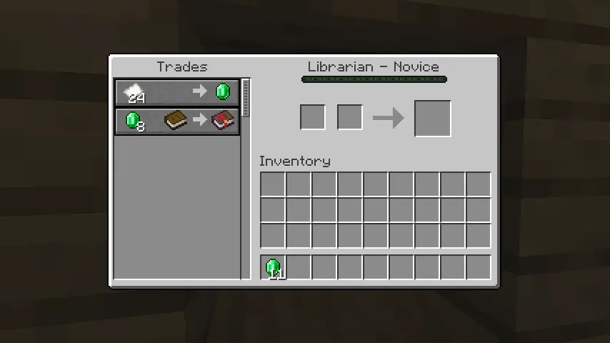 Minecraft 1.21 Trading Hall Trade UI Screenshot