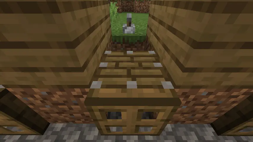 Minecraft 1.21 Trading Hall Interior Trapdoor Screenshot