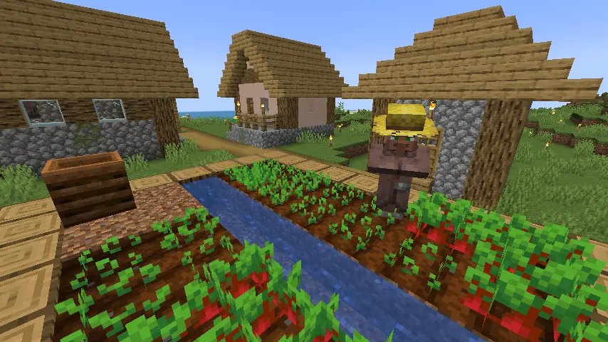 Minecraft 1.21 Plains Village Screenshot