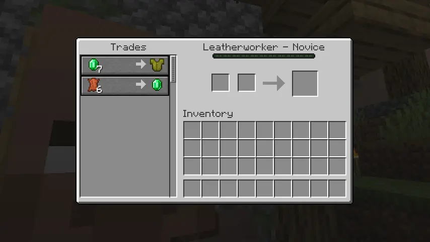 Minecraft 1.21 Villager Trade UI Screenshot