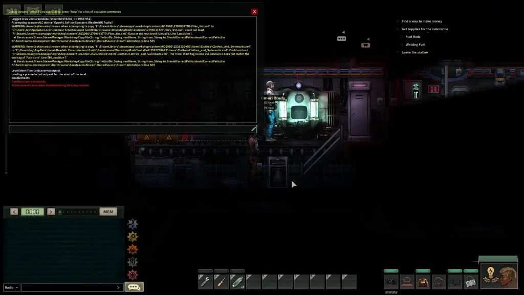 Barotrauma Enable Console Commands