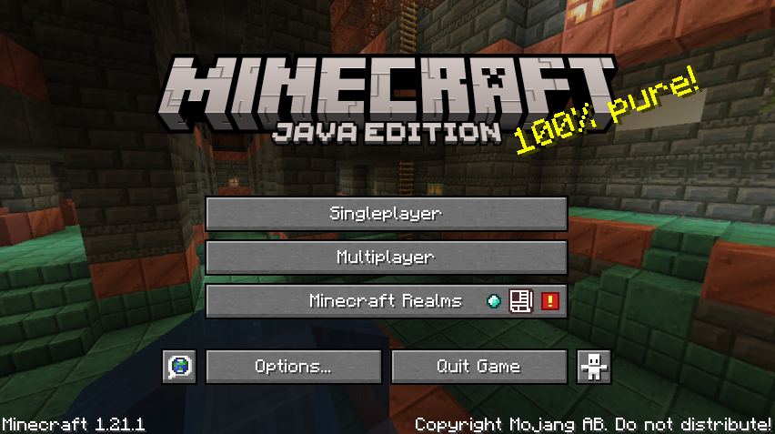 Minecraft Beginner's Guide: Title Screen Screenshot