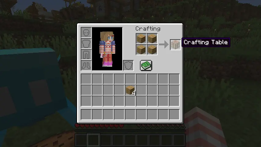 Minecraft Beginner's Guide: Crafting Table Recipe Screenshot