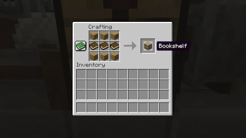 Minecraft Bookshelf Crafting Recipe Screenshot