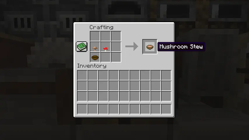 Minecraft Mushroom Stew Recipe Screenshot