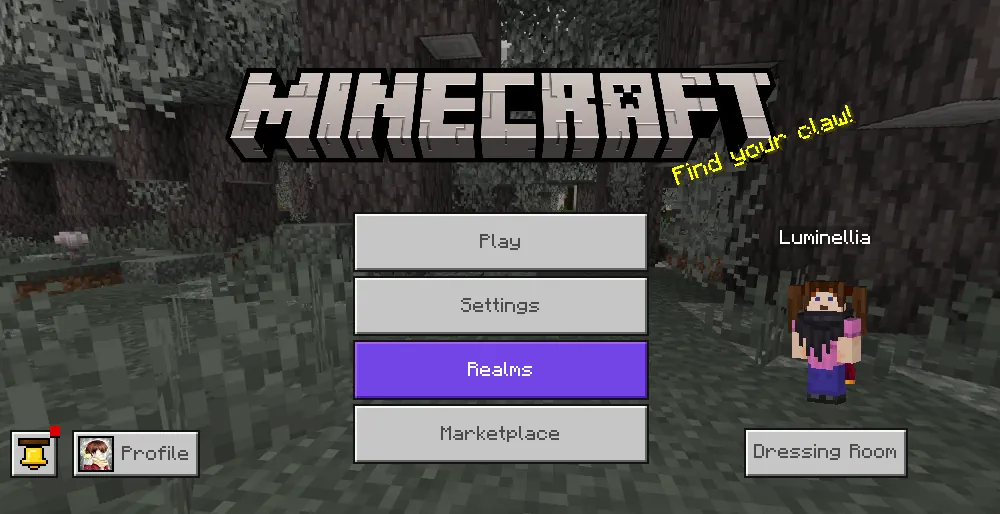 Minecraft Bedrock Main Menu Screenshot