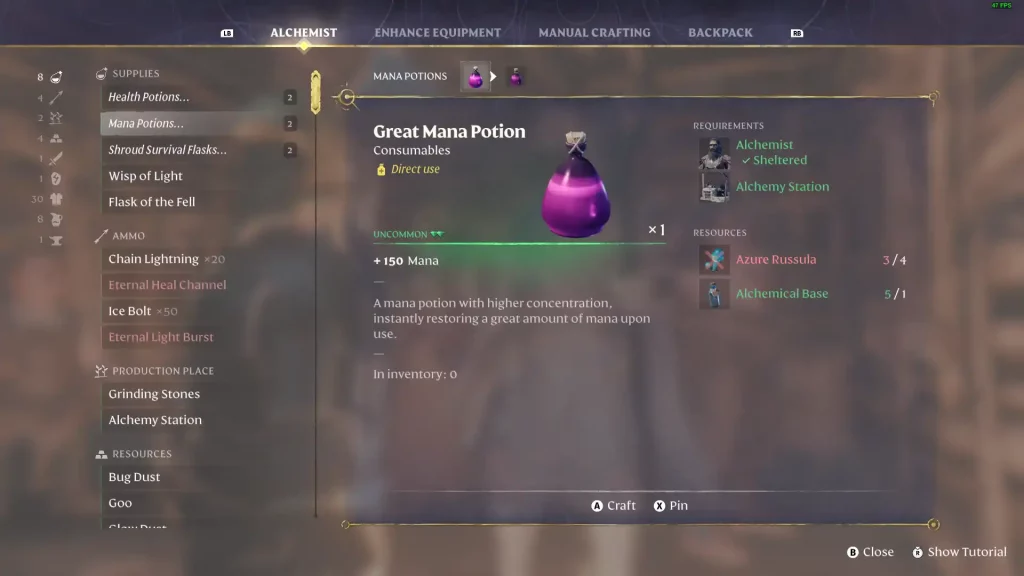 Enshrouded Great Mana Potion