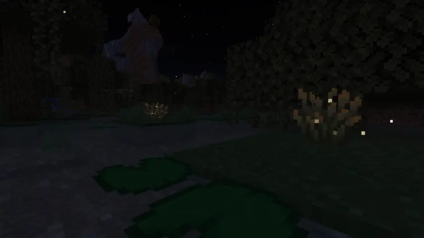 Minecraft Fireflies in Swamp Biome Screenshot