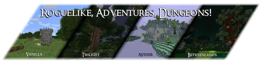 Top 10 Most Downloaded Minecraft Modpacks: Roguelike Adventures and Dungeons Logo