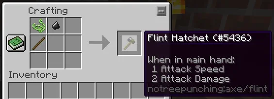 Flint Hatchet Crafting Recipe Screenshot