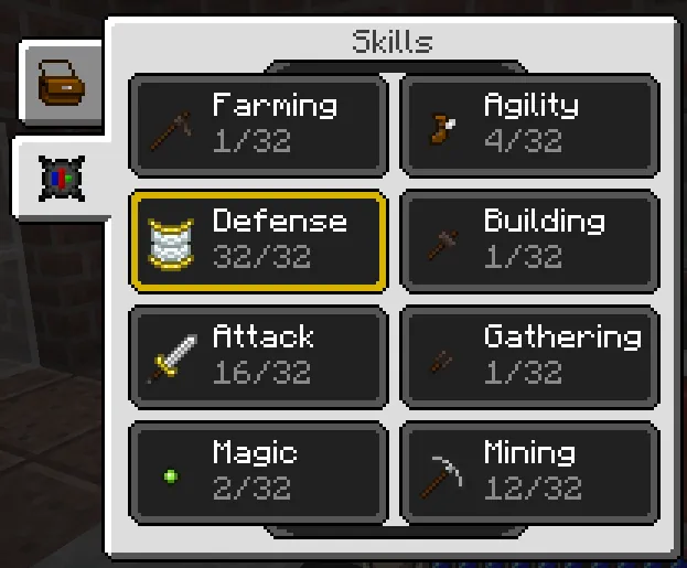 RLCraft Skill Point Menu Screenshot