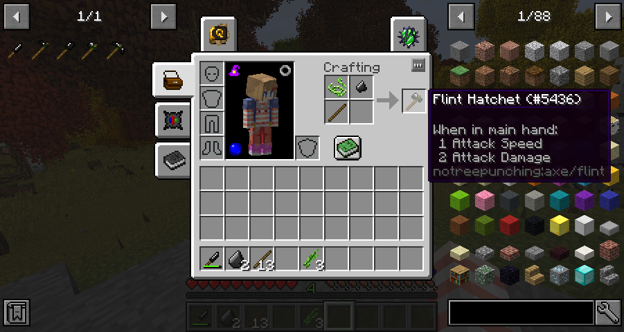 RLCraft Crafting Flint Axe Screenshot