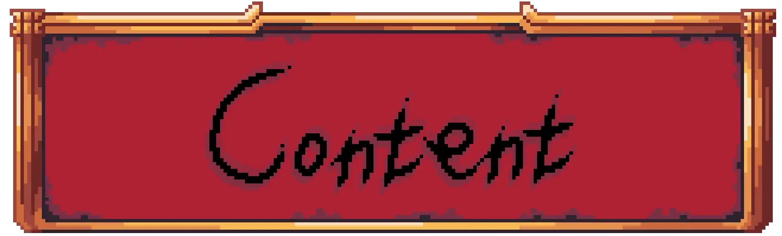 Banner in a style of ink writing indicating the start of the Content section