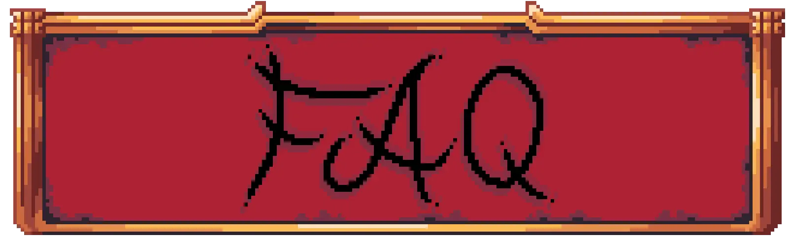 Banner in a style of ink writing indicating the start of the FAQ section