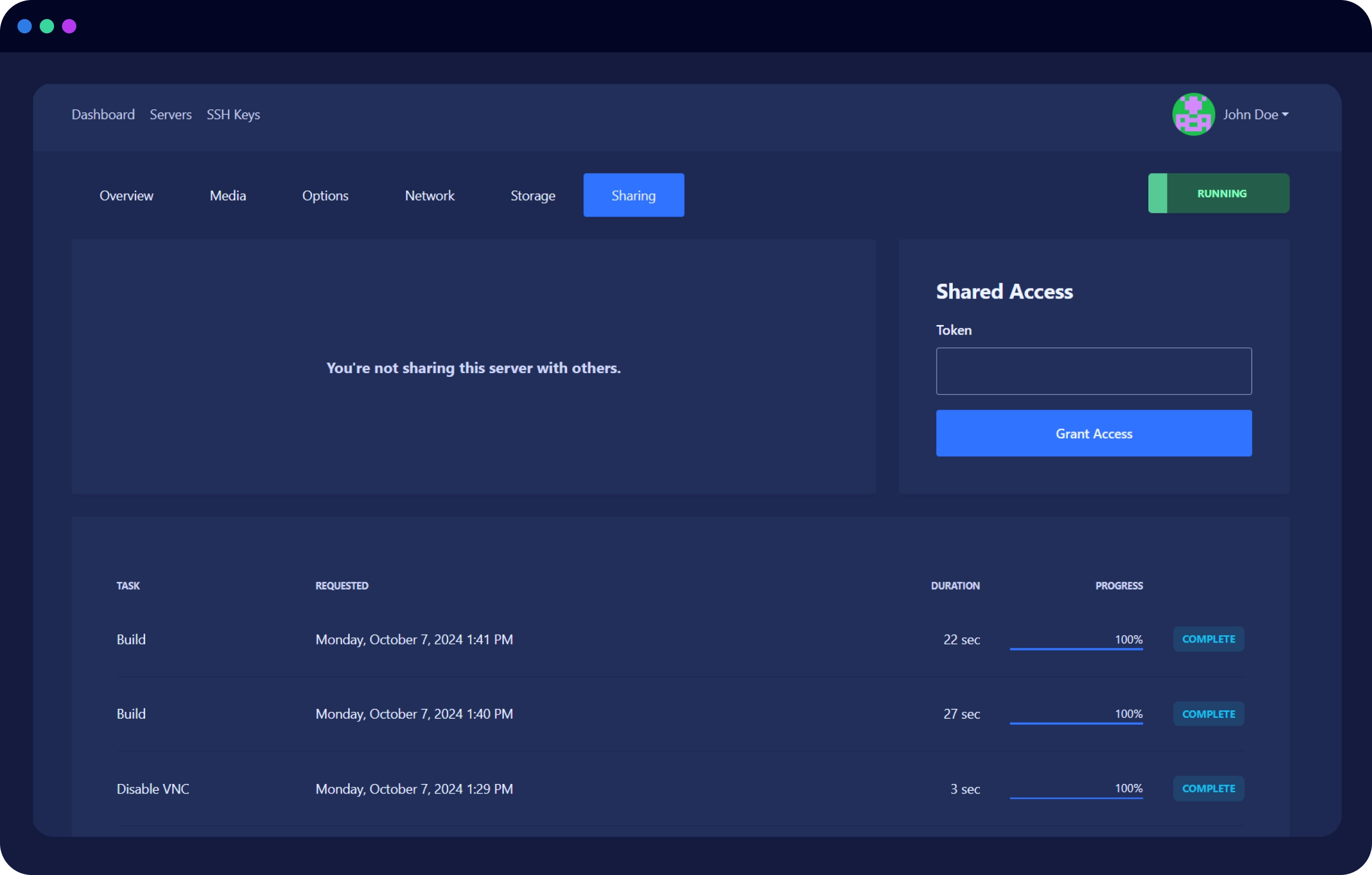 Control Panel Overview